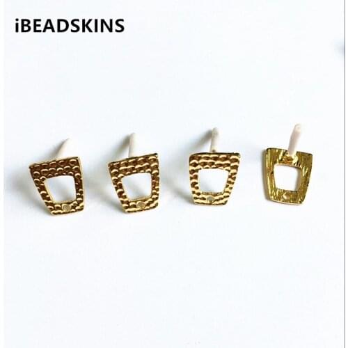 New arrival! 16x13mm 100pcs/lot gold color Zinc alloy Trapezoid-shape earrings base accessories for Earrings DIY ( as shown)