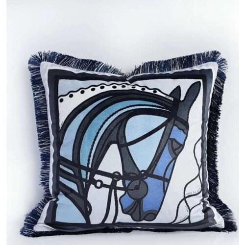 New Home Decorative Sofa Throw Almofada Cojines Decorativos Para Sof *women Horse Pillow Cover Luxury Velvet Cushion Cover