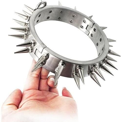 Stainless Steel Slave Collar with Barbed Collar Sex Bdsm Bondage Neck Collar Restraint Adult Games Sex Toys for Couples