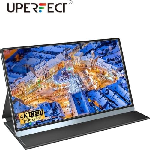 UPERFECT 4K Portable Monitor 15.6 Inch IPS Screen Dual Speakers Compatible for Laptop Cellphone PS3 PS4 Xbox360 Gaming Display