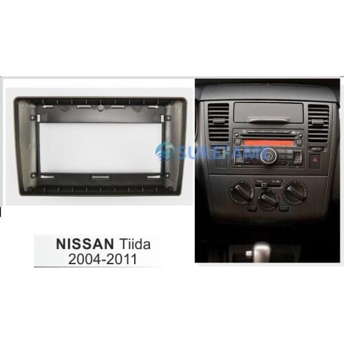 9 inch Car Fascia Radio Panel for NISSAN TIIDA, LATIO 2004-2011 Dash Kit Install Facia Console Bezel Adapter 9inch Plate Trim