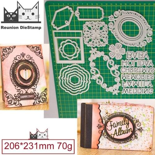 Cut Die Large Photo Album Combination Accessories Metal Cutting Dies Scrapbooking Steel Craft Die Embossing Paper Cards Stencils
