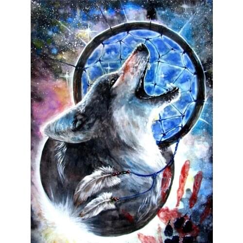 SenyuArt Diamond Painting Full Round Square Drill Picture Wolf Embroidery Handmade Mosaic Cross Stitch Kits Paiting Decorations