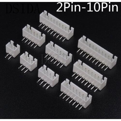 50PCS XH2.54 Pitch 2.54MM Male Connector 90 degrees Bend Curved Needle Seat Socket 2Pin 3Pin 4Pin 5Pin 6Pin 7Pin 8Pin 9Pin 10Pin