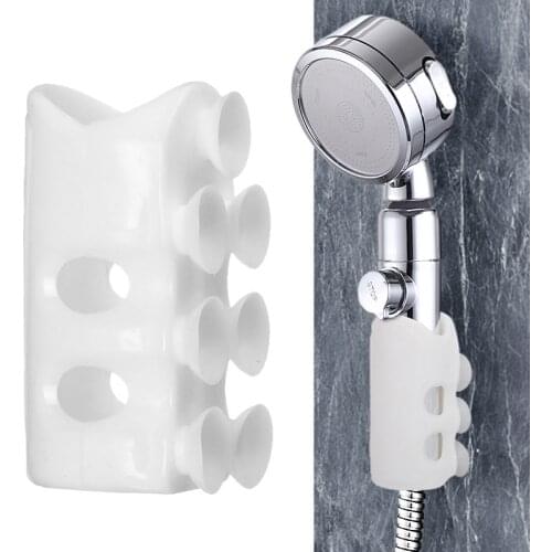 Bathroom Accessories Silicone Shower Sucker Wall Mount Suction Cup Shower Head Holder Bathroom Moving Nozzle Seamless Remover