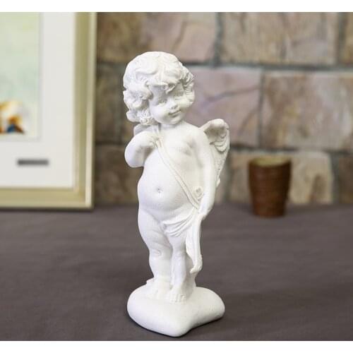 European little angel statue Resin handmade sculpture Cute home living room Bedroom loft decoration Garden statue gift of love