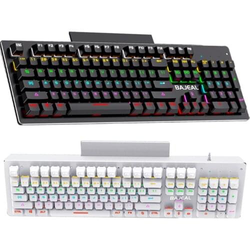 USB Wired Gaming RGB Luminous Mechanical Keyboard Wireless Charging 104 Key, Plug and play