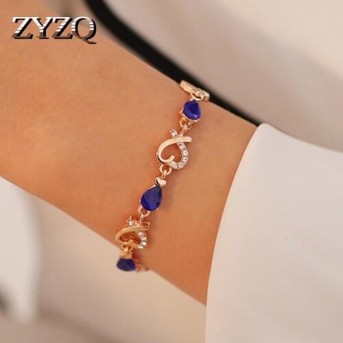 ZYZQ High Quality Jewelry Bracelets For Women Creative Hollow Out Heart Shaped Accessories With Brilliant Stone Setting Jewel