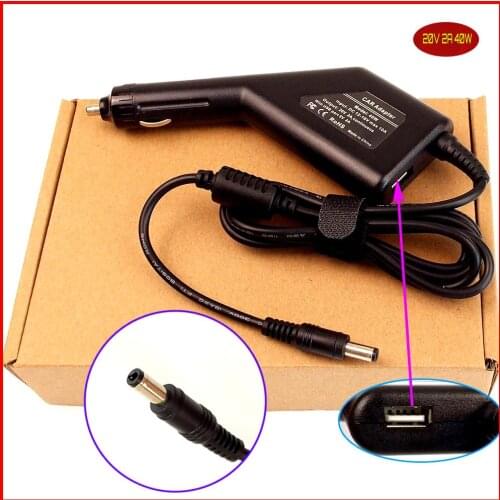 Laptop DC Power Car Adapter Charger 20V 2A 40W + USB Port for Lenovo Ideapad S9 S10 S10-2 S9E S10E S12 S205 S206 S405 4187-RXU