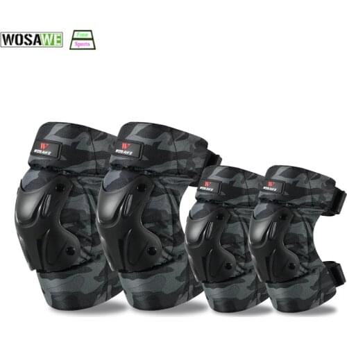 WOSAWE Protective Knee Pads Thick Sponge MTB Cycling Motorcycle Extreme Sports Anti-Slip Collision Avoidance Kneepad Brace