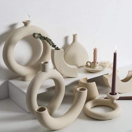 Female Unique Large Flower Vase Ceramic Decorations For Home Bloempot Decoracion Casa Nordic Desk Decorative Jar Table