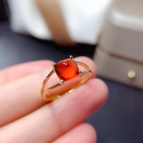 Attractive Fenda gemstone ring for women real 925 silver gold plated natural gem certified girl birthday gift lucky birthstone