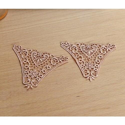 10 Pieces 9*6.5cm apricot color Lace clothing applique accessories exports fine water soluble lace patch embroidery