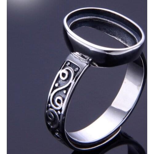 10*13.5mm 925 STERLING SILVER women Semi Mount Bases Blanks base blank Pad VINTAGE ring rings Setting set jewelry gift diy A1309