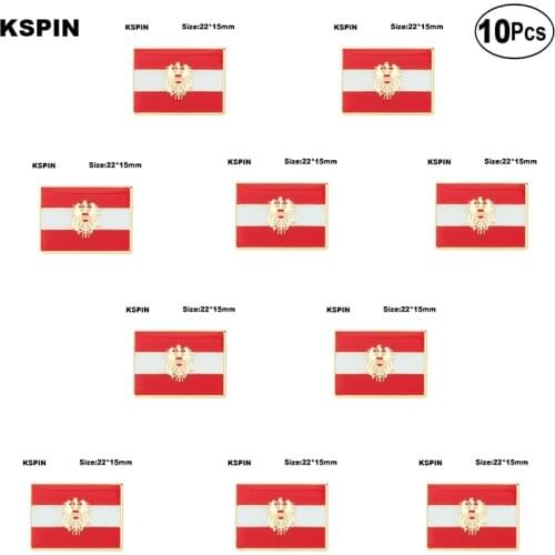 Austria Flag Brooches Lapel Pin Flag badge Brooch Pins Badges 10Pcs a Lot