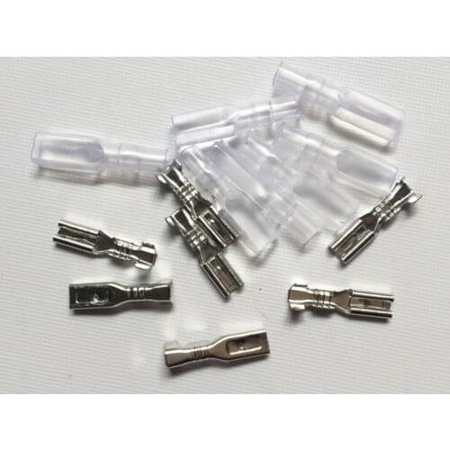 100Set 2.8mm Plug Spring Cold Crimp Terminal Block Connector 2.8 Plug Spring Insert Copper Plug Spring with Sheath