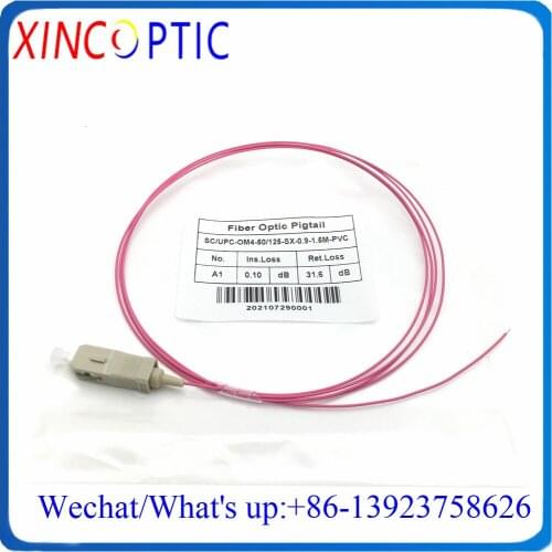 100Pcs 0.5/1/1.5/2M FTTH SC/UPC Simplex 50/125 MM Multimode OM4 0.9mmTight Buffer Aqua PVC/LSZH Fiber Optic Pigtail Cable