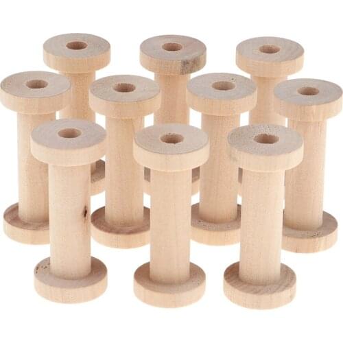 10x Wooden Spools for Crafting, Embellishing And Working with Natural Wood
