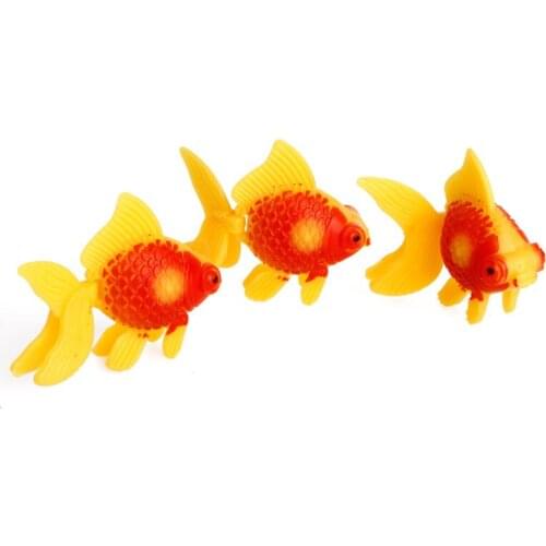 3Pc Aquarium Fish Tank Plastic Swimming Gold Fish Ornament Artificial Decoration