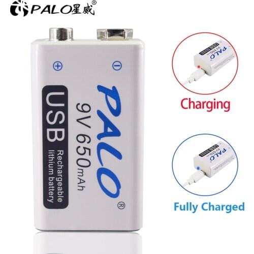 650mAh micro USB 9 Volt li-ion Rechargeable Battery 6F22 9V Li ion Lithium Battery for Helicopter Model Microphone Guitar Toy