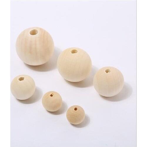 1pack wood Beads Natural Round Loose Wood Beads for Jewelry Making Bracelet Necklace Findings 6/8/10/12/14/16/18/20mm