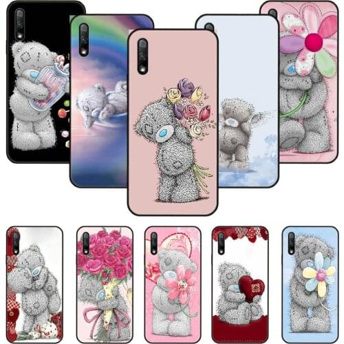 Phone Case For Huawei Honor 9X 10 9 20 8X 8A 8S 7X 7A i A Pro Play Lite Black Cover Etui Luxury Prime Sweet Teddy bear Honey