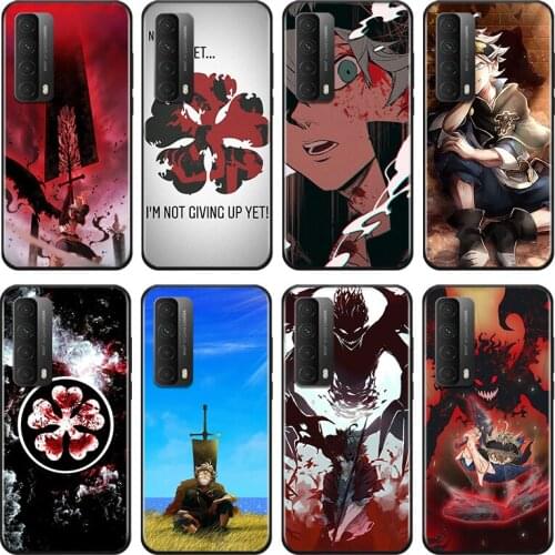 Hot Anime Black Clover For Huawei Y9A Y9S Y9 Y8P Y8S Y7A Y7P Y7 Y6 Y6P Y6S Y5P Y5 Prime Pro 2019 2020 Black Soft Phone Case