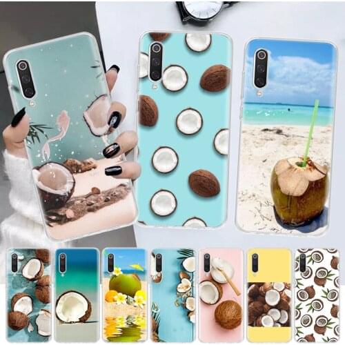 Summer Cool Coconut Soft Cover Phone Case For Xiaomi Note 10 Mi 11 9 8 CC9 9T 10T A1 A2 A3 F1 F2 X3 NFC Pro Lite 5X 6X Coque