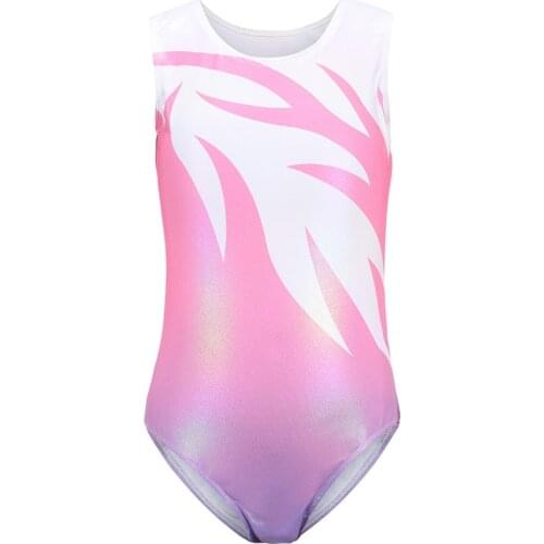 Children Girls Sleeveless Ballet Practice Dance Wear Gymnastics Bright Color Bodysuits