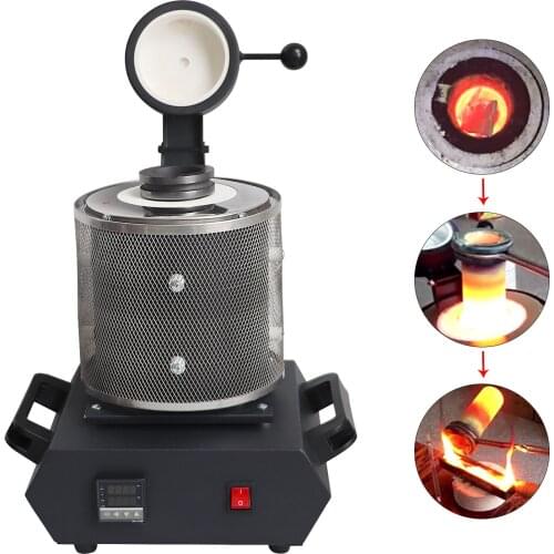 Electric Jewelry Melting Furnace 1kg/2kg/3kg, 1600W Aluminum, Copper, Gold, Lead, Silver, Induction Melting Ovan Furnace