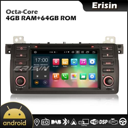 Erisin EU Warehouse 8162 7" BMW E46 64G Android 10.0 DSP CarPlay & Auto GPS TPMS DAB Car Radio for BMW 3 Series E46 M3 Rover 75