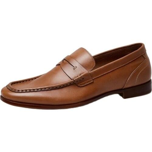 Loafer Shoes Cow Leather Fashion Classic British Gentlemen Casual Luxury Mens Slip In Leisure Loafer Comfortable Dressing Shoes