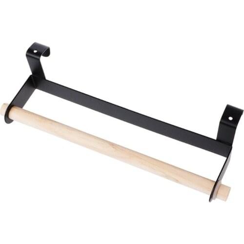 Kitchen Roll Paper Storage Rack Towel Holder Tissue Hanger Under Cabinet Door