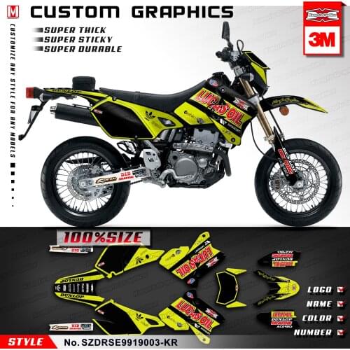 KUNGFU GRAPHICS Motorcycle Decals MX Custom Sticker Kit for DRZ400SM DRZ 400 E Enduro 1999-2019 StyleNo. SZDRSE9919003-KR