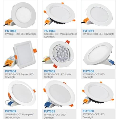 MiBoxer 6W 9W 12W 15W 18W RGB+CCT LED Downlight Dimmable FUT062 FUT063 FUT064 FUT065 FUT066 FUT068 FUT069