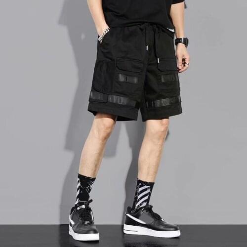 2021 Cargo Shorts Harajuku Mens Summer Shorts Casual Sports Shorts Hip Hop Streetwear Drawstring Men Clothing Jogging Pants