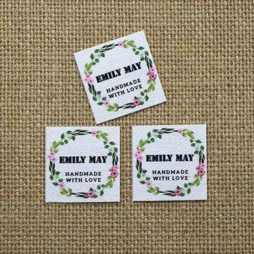 70pieces Custom Ironing Labels, Personalized Brand , Logo or Text, Clothing Labels, iron on, Square, frame (YTa56)