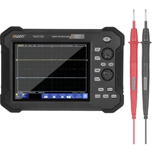 Portable Tablet Digital Oscilloscope TAO3102 8-In LCD Touch Screen USB Storage Oscilloscopes 8 bits 2 Channels 100Mhz Bandwidth