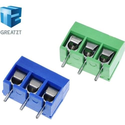 GREATZT 10pcs KF301-3P 301-3P 3P 3 Pin Plug-in Screw Terminal Block Connector 5.08mm Pitch 2 Pin Screw Terminal Block good