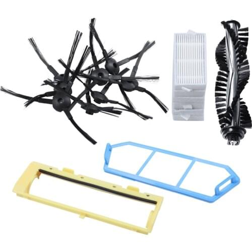 Filter Replacements Kits for Ilife A4 A6 A4S A8 A40 Hepa Filter & Primary Filter & Side Brush Remote Control Roll Brush Cover