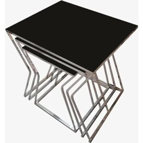 Modern Terra 3'lü Metal Zigon coffee tables table basse furniture living room table