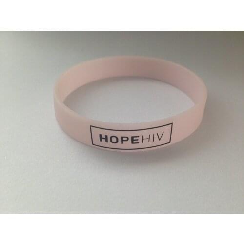 Glow in dark Silicone bracelet . LOGO:HOPE HIV Logo Free shiping