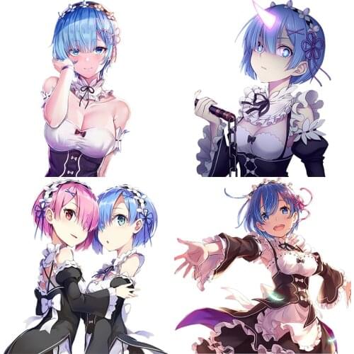 Three Ratels CDM368 RE:ZERO Rem stickers for Car Window Wiper Decals Cartoot Character Anime Vinyl Sticker