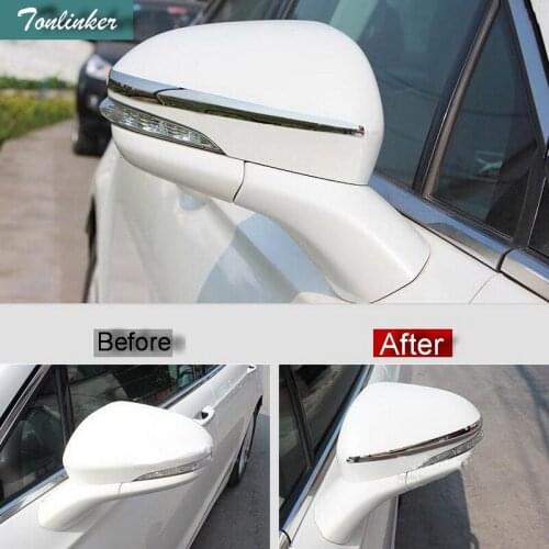 Tonlinker 2 PCS DIY Car Styling Stainless Steel Reversing Mirror Light Cover Case Stickers for Ford MENDEO 2013-14 Accessories