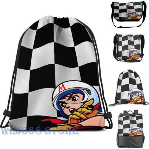 Funny graphic print shoulder Bags women Speed Racer Checkered Flag! Single shoulder backpack travel for men Gym Bag