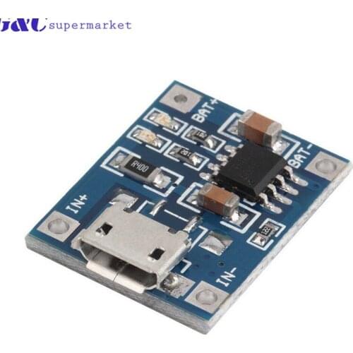 TP4056 5V TENSTAR ROBOT 1A Micro USB 18650 Lithium Battery Charging Board Charger Module+Protection Dual Functions