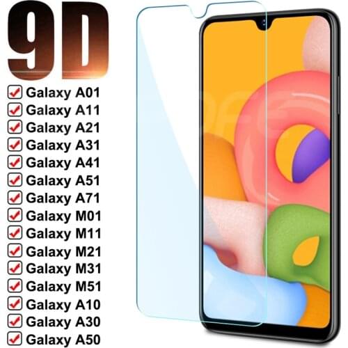 Full Cover Tempered Glass For Samsung Galaxy A01 A11 A21 A31 A41 A51 A71 Protective Glass M01 M11 M21 M31 M51 Screen Protector
