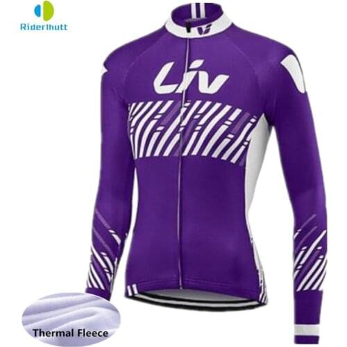 Womens Girls Winter thermal fleece Long Sleeve Cycling Jersey Bike MTB Breathable Bicycle Clohtes Cycling clothing tops