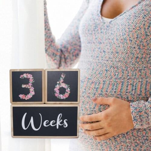 1 Set Baby Milestone Memorial Monthly Wooden Block Photography Month Sticke Newborn Commemorative Age Card Photo Accessories