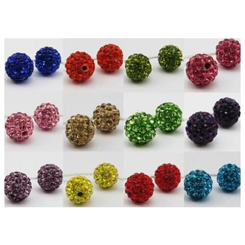 10mm 200pcs/lot Mixed color white Micro Pave Disco Ball Beads Wholesale Stock Lot Bracelet DIY bead spacer crystal